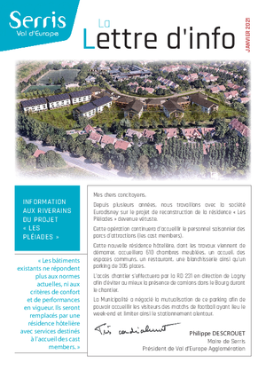 Lettre d'info janvier 2021 : information aux riverains du projet les Pléiades