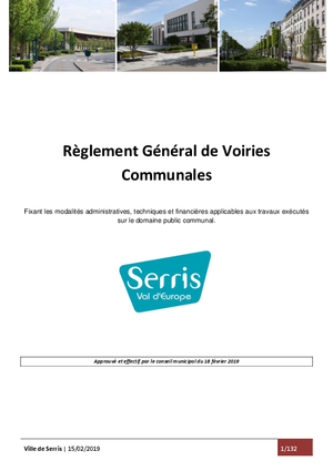 Règlement général de voiries communales